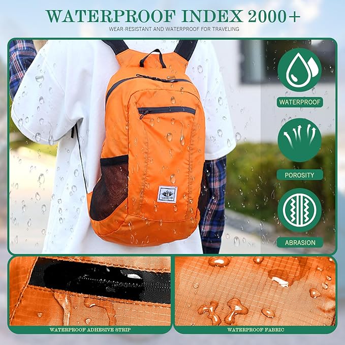 20L Waterproof Packable Hiking Backpack, Flower Ultra Lightweight Travel Camping Backpack for Women Men, Foldable Outdoor Day Pack Bag for Backpacking Sports (Color 2)