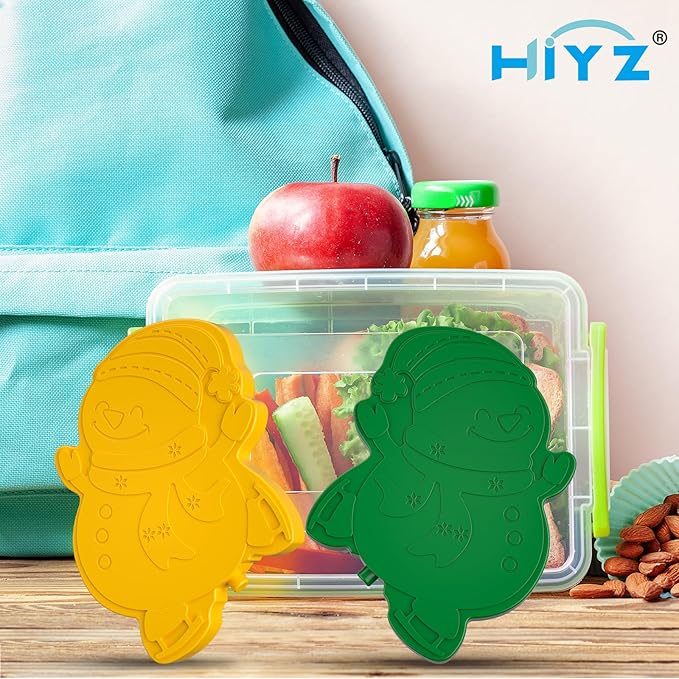 HiYZ Christmas Ice Packs for Lunch Boxes - Reusable Kids Ice Packs - Quick Freeze, Space Saving, Long-Lasting Cooler for Lunch Box, Thin Ice Packs Ideal for Travel, Picnics, and School