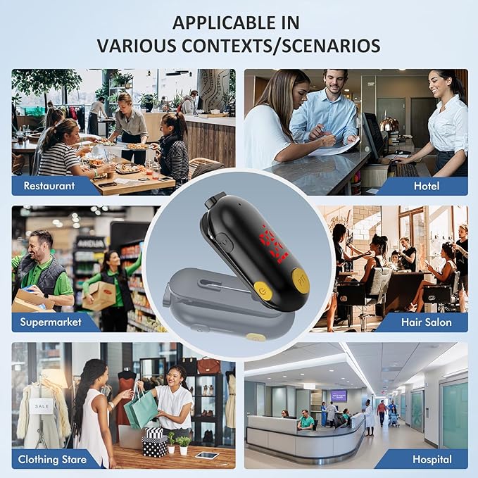 Mini Walkie Talkie Headset: Bluetooth Two-Way Radio FM Transceiver, Portable Small Walkie Talkies for Restaurants, Sports & Outdoor Activities, Wearable for Hospitals & Tourism
