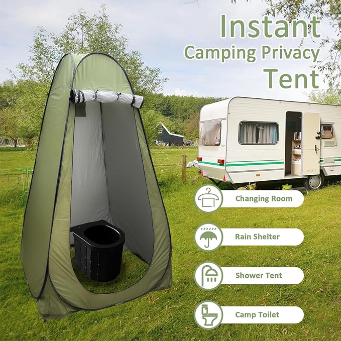 Camping Toilets Portable with Pop up Privacy Tent, X Large Portable Toilet Potty for Adults,2 in 1 Portable Toilet for Adults for RV Camping Travel