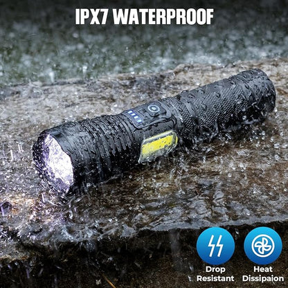Flashlights LED High Lumens Rechargeable, 990,000 Lumen Super Bright Flashlight, USB Fast Charging High Powered Flash Light, Powerful IPX7 Waterproof Handheld Flashlights for Home,Camping(2 Pack)