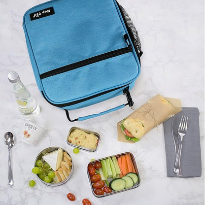 Hap Tim Insulated Lunch Bag for Men Women,Reusable Lunch Box, Spacious Lunchbox Adult, Blue (18654-BL)