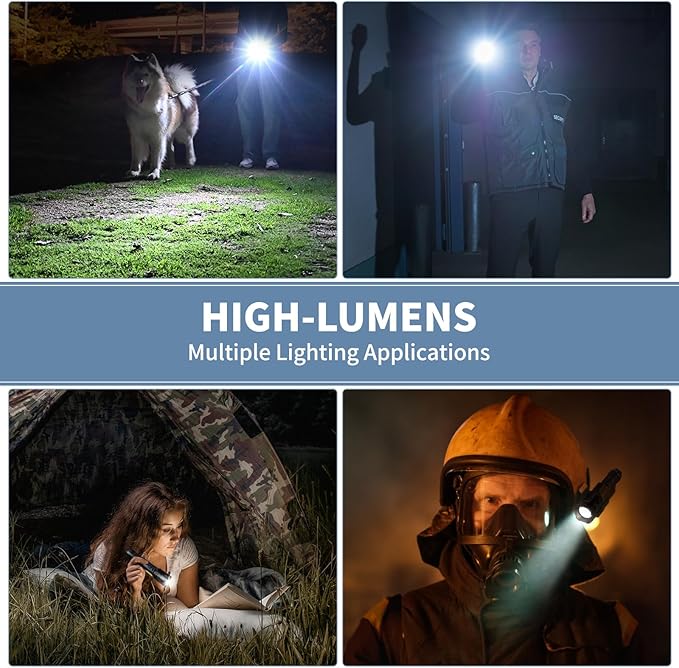 Rechargeable LED Flashlights High Lumens, 990000 Lumen Super Bright Flashlight with 7 Modes & Waterproof, Powerful USB Rechargeable Handheld Flash Light for Camping Home