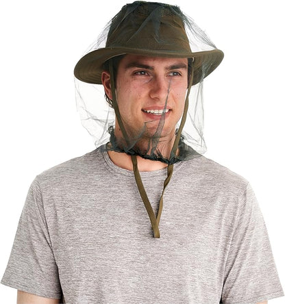 Coghlan's Mosquito Head Net: Ultra-Fine Mesh Netting Protection for Face and Neck Against Bugs Gnats Flies Insects, for Outdoor Camping, Hiking & Fishing