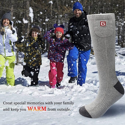 MMlove Heated Socks, Electric Socks Rechargeable Heated Socks for Men Women 3 Heat Settings Winter Thermal Socks, Indoor Outdoor Foot Warmers for Skiiing Hiking Camping Fishing Working