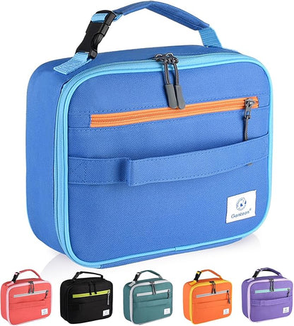 Genteen Lunch Box Kids,Insulated Lunch Bag Kids Boys Girls,Soft Bag Small Cooler Back to School Thermal Meal Tote Kit Lunch Box for School,Work,Outdoor (Blue)