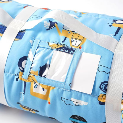 Bunnikins & Clover Toddler Nap Mat with Removable Pillow, Nap Mats for Preschool, Easy Clean Toddler Nap Pad for Kindergarten, Kids Sleeping Bag for Travel Camping