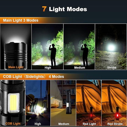 Rechargeable flashlights, 900,000 Flashlights High Lumens, Adjustable Tactical Flashlight, 7 Mode Powerful Handheld Flashlights, Waterproof LED Flashlight for Home,Camping,Hiking,Emergencies