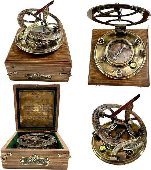 Engraved Brass Compass, Antique Nautical Vintage Directional Magnetic Compass, with Famous Scripture Quote, Baptism Gifts with Leather Case