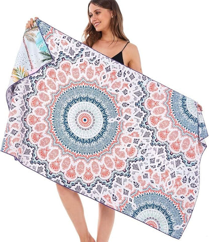 HAOKUN Microfiber Sand Free Beach Towel Blanket-Quick Fast Dry Super Absorbent Lightweight Thin Towel for Travel Pool Swimming Bath Camping Yoga Gym Sports Idea … (madala)