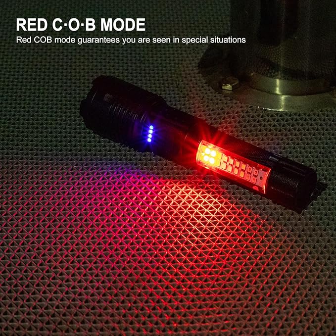 Flashlights High Lumens Rechargeable - 990000 Lumen Super Bright Flashlight with 7 Modes, IPX6 Waterproof Mid-Size LED Flash Light for Home, Camping, Hiking