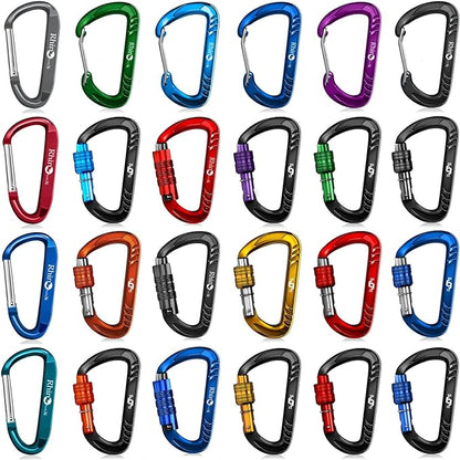 12kN (2697 lbs) Heavy Duty, Locking, Auto Locking, Wiregate Carabiner Clips, for Securing Pets, Outdoor, Camping, Hiking, Hammock, Dog Leash Harness, Keychains