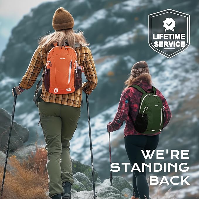 15L Highly Water-resistant Hiking Daypack, Small Backpack Travel Outdoor, Lightweight Day Pack with Tool Loops(Army Green)