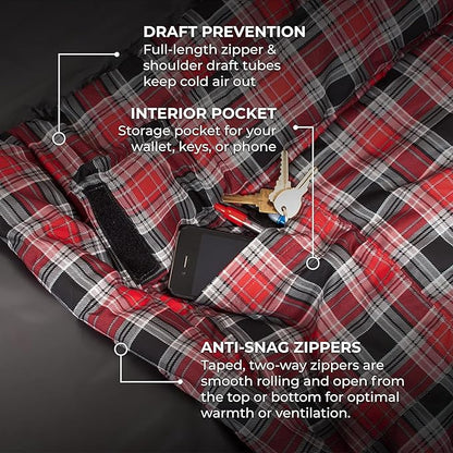 Teton Celsius XXL Sleeping Bag, Cold Weather Sleeping Bags for Adults and Kids, Camping Made Easy and Warm. Compression Sack Included, 35F, 25F, 0F, 20F Degree