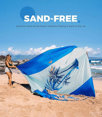 OCOOPA Beach Blanket Waterproof Sandproof, 10'X 9' Extra Large, Soft and Sturdy, Sand Free, Light Weight and Portable, Perfect for Travel Camping, Beach Vacation, Marine Life Series