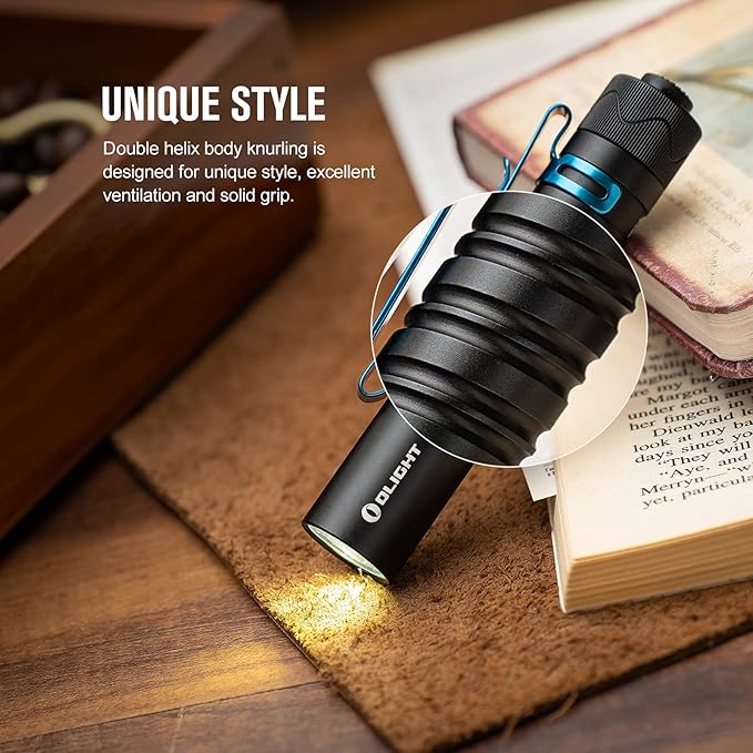 OLIGHT I5R EOS 350 Lumens Rechargeable Tail-Switch LED Flashlight Powered by USB Rechargeable Battery, Slim EDC Pocket Flashlight for Camping, Outdoor, and Emergency (Black)