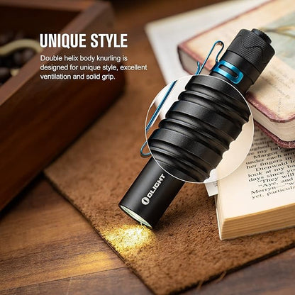 OLIGHT I5R EOS 350 Lumens Rechargeable Tail-Switch LED Flashlight Powered by USB Rechargeable Battery, Slim EDC Pocket Flashlight for Camping, Outdoor, and Emergency (Black)