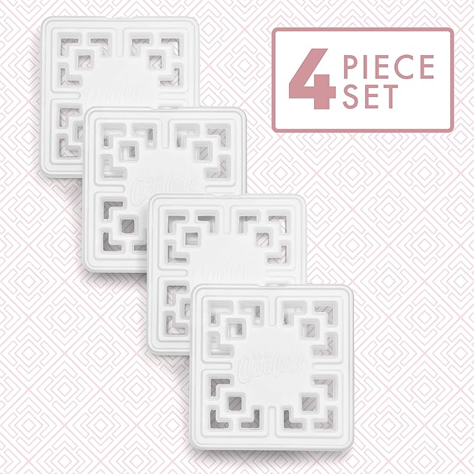 Cool Coolers Fashion Ice by Fit & Fresh, 4 Pack Large Slim Ice Packs, Unique Ice Pack Design for Womens Lunch Bag, Space Saving Reusable Ice Packs for Lunch Boxes, Cooler Ice Packs, Pearl White, 4PK