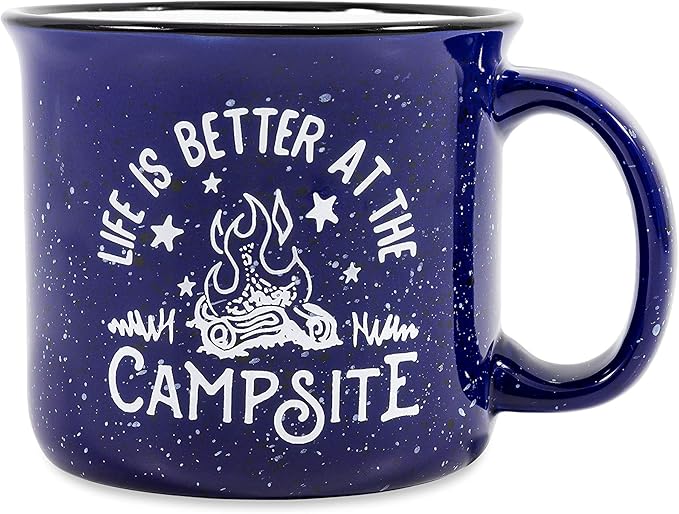 Camco Life is Better at The Campsite Coffee Mugs | Ceramic | 14oz. | 4-Pack (53357)