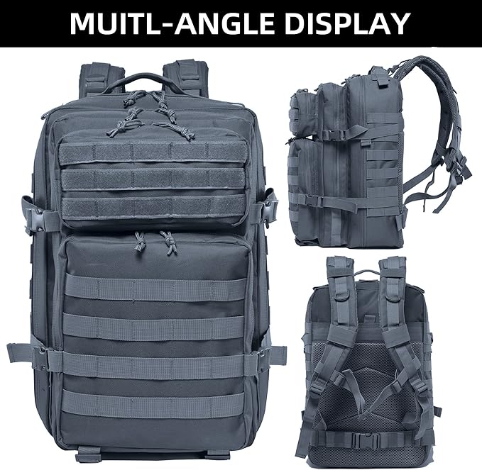 Military Tactical Backpack for Men and Women Army 3 Days Assault Pack Bag Large Rucksack with Molle System for Hiking Cycling Skiing Camping Climbing