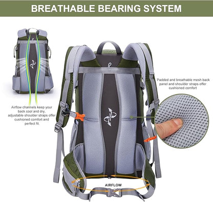 MOUNTAINTOP 40L Hiking Backpack Travel Daypack with Rain Cover for Outdoor Backpacking, Camping