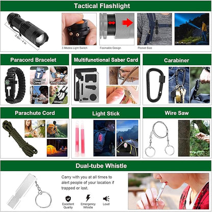 Survival kit, 310PCS Survival Gear and Equipment,Gifts for Christmas Men Women Teenagers,Survival Kit, Emergency for Camping Hiking Fishing