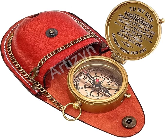 Engraved Compass to Son, Dad to Son Compass, Mom to Son Compass, I Love You Gifts from a Mom/Dad to Son, Graduation Day Gifts for Son, Confirmation Gifts for Son, Baptism Gifts, Easter Gift Ideas