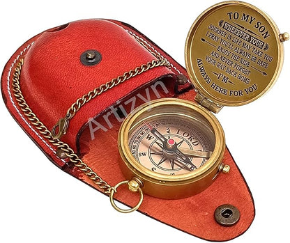 Engraved Compass to Son, Dad to Son Compass, Mom to Son Compass, I Love You Gifts from a Mom/Dad to Son, Graduation Day Gifts for Son, Confirmation Gifts for Son, Baptism Gifts, Easter Gift Ideas
