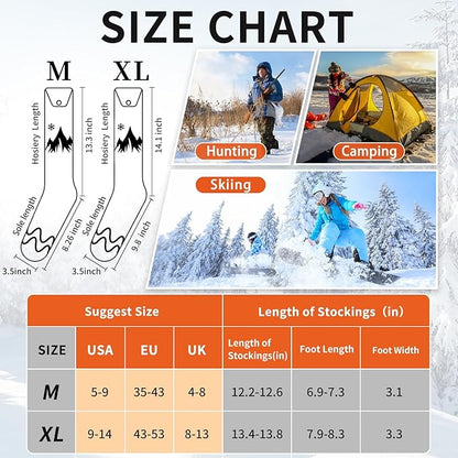 Heated Socks for Men Women with APP Control Rechargeable Electric Heating Socks Washable Foot Warmer for Winter Hunting Skiing Fishing Climbing Hiking 5000mAh Battery