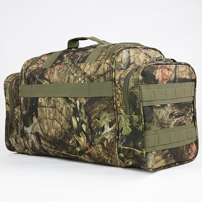 Duffel Bag – Heavy Duty Tactical Gym Bag for Men, Splashwater-Proof Weekender Travel Bag for Basketball, Football, Soccer, Hiking, and Hunting (Forest Tree Camo)