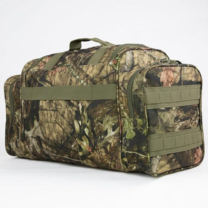 Duffel Bag – Heavy Duty Tactical Gym Bag for Men, Splashwater-Proof Weekender Travel Bag for Basketball, Football, Soccer, Hiking, and Hunting (Forest Tree Camo)
