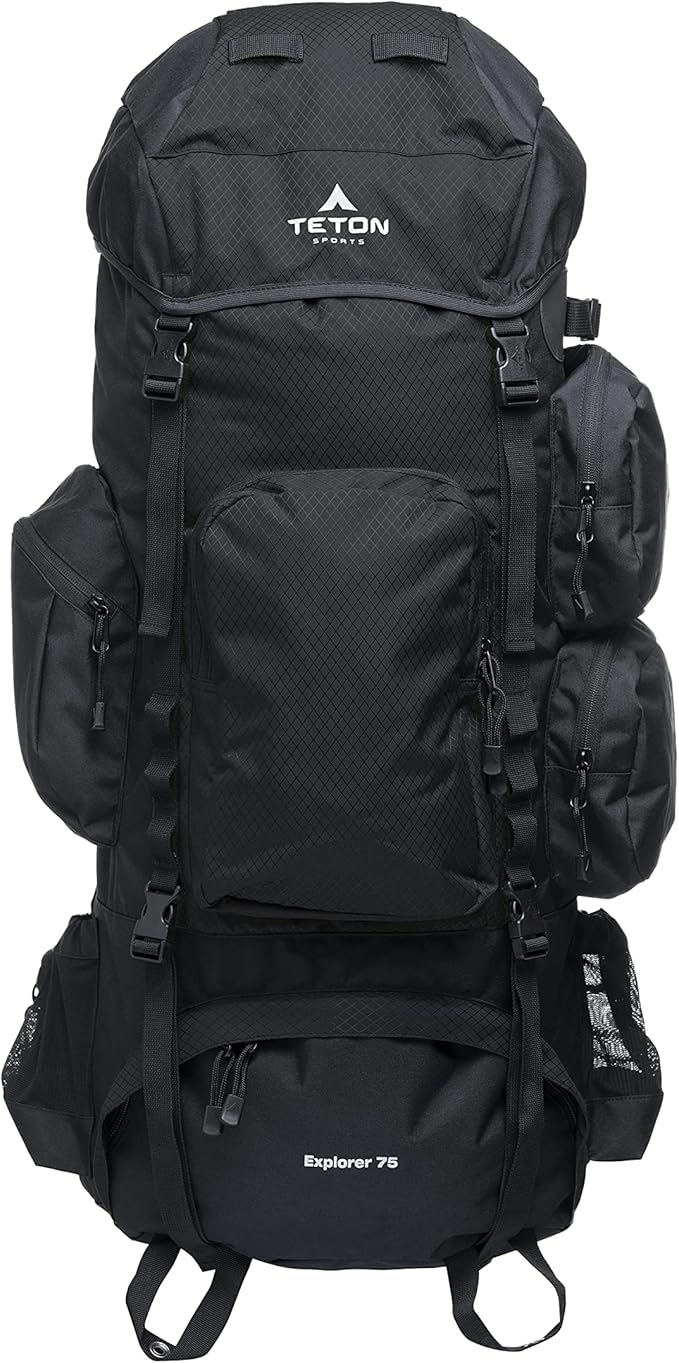 TETON 75L Explorer Internal Frame Backpack for Hiking, Camping, Backpacking, Rain Cover Included