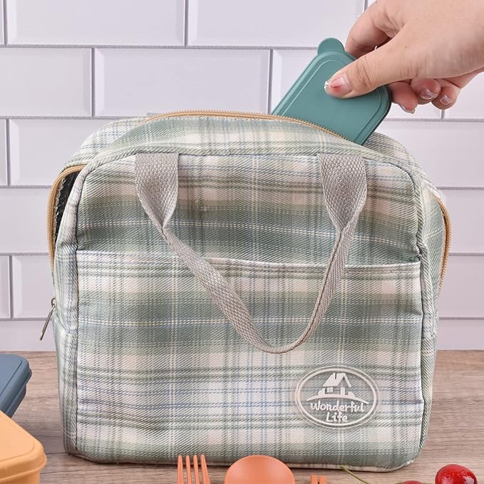 Travel Utensils with Case, Reusable Utensils Set with Case, Lunch Box Utensils Set Portable Utensils Set for Lunch Box School Picnic Travel Camping or Daily Use (4 Colors)