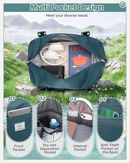 Gym Bag Womens,Travel Duffel Carry on Bag Sport Tote Bag Weekend Overnight Bag