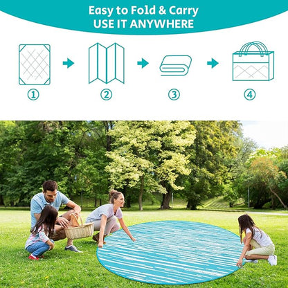 HEBE Outdoor Rug 8ft for Patios Clearance Waterproof Patio Mat Plastic Straw Rug Reversible RV Camping Tent Rug Outside Indoor Outdoor Area Rugs for RV,Deck,Beach,Balcony,Camper