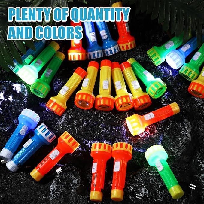 24 Pcs Mini Flashlight Bulk Small Multicolor LED Flashlights with Lanyard Portable Flashlights Lightweight Handheld Flashlight for Night Party Favors Gift Camping Hiking Home(Rainbow Style)