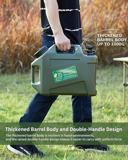 5 Gallon Water Jug, Camping Water Containers, Truly No Leakage Water Tank, Large Military Green Water Storage,BPA Free Portable Emergency Overlanding Gear for Outdoors&Hiking