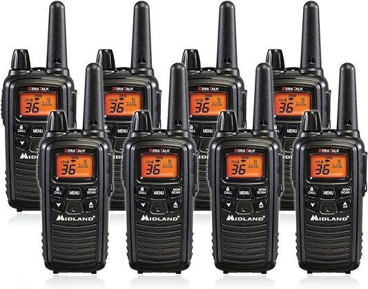 Midland LXT600VP3 FRS Two Way Radios - 8 Pack Bundle w/Chargers