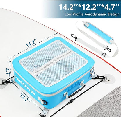 Waterproof PVC Paddleboard Cooler Deck Bag - 12 Can Soft Insulated Cooler for Paddleboarding, Camping, Kayaking