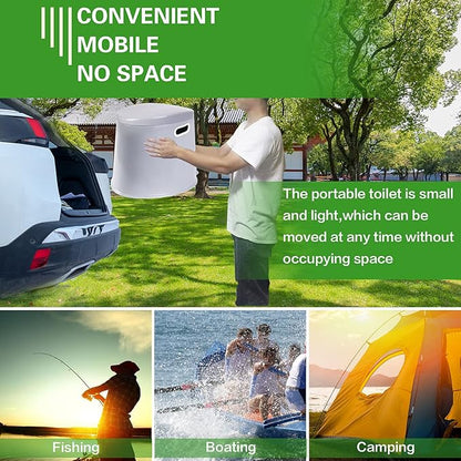 Portable Toilet, Adult and Child Toilet, 5.3 Gallon Mobile Toilet Bucket, Camping and Rv Toilet, Suitable for Camping, Hiking, Rv, Boat, Bedroom