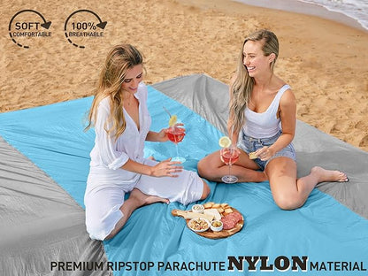 AlphaBeing Beach Blanket – Oversized 84"x84" Sandproof, Waterproof, Quick-Dry Mat for 1–7 Adults