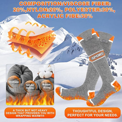 Heated Socks for Men Women,5000mAh Rechargeable Foot Warmer Electric Heating Socks with 3 Heating Settings & App Remote Control Thermal Electric Socks,Warm Socks for Hunting Skiing Camping Hiking