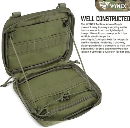 WYNEX Tactical Admin Molle Pouch, Medical EDC EMT Utility Bag Shell Design Attachment Pouches 1000D Nylon Hiking Belt Bags