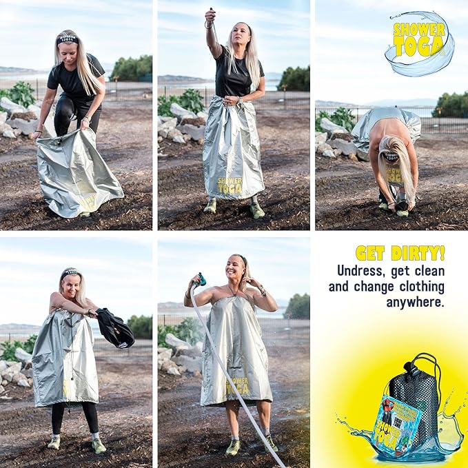 – Wearable Shower Garment, Privacy RV & Camping Shower, Surf Poncho, Shower Tent, or Portable Changing Room