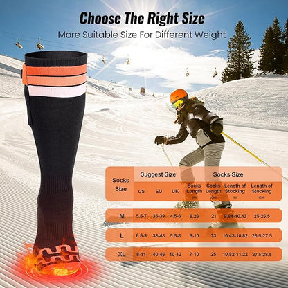 2024 Upgraded Heated Socks for Men Women,7.4V 22.2WH 6000mAh Rechargeable Battery,10H Heating & Full Sole Heating & 3 -Level Temperature Control for Fishing,Skiing, Riding,Camping,Hunting