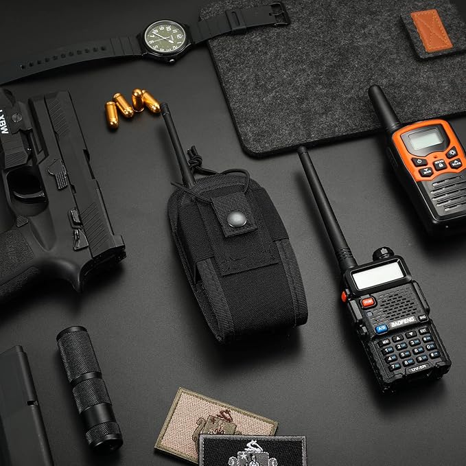 FRTKK Tactical Radio Holder Radio Holster Molle Radio Pouch Universal Radio Case Military Heavy Duty Radio Bag for Police Firefighter Two Ways Walkie Talkies Vest