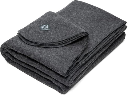 Arcturus Military Wool Blanket - Warm, Thick, Washable - Great for Outdoors, Camping, Stadium Blanket, Picnics, Travel - Car & Bushcraft Survival Kits, Large 64in x 88in 4.5 lb
