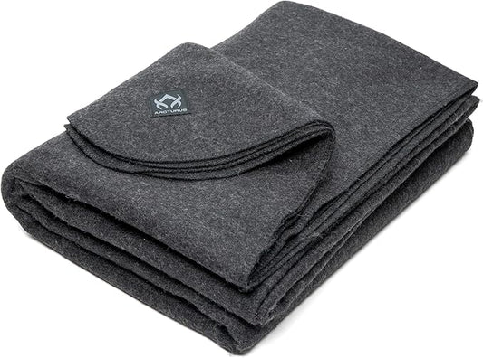 Arcturus Military Wool Blanket - Warm, Thick, Washable - Great for Outdoors, Camping, Stadium Blanket, Picnics, Travel - Car & Bushcraft Survival Kits, Large 64in x 88in 4.5 lb