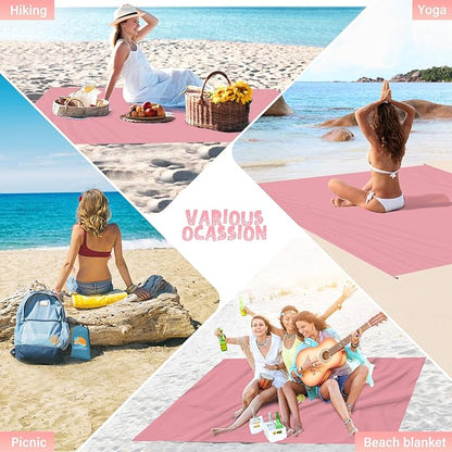 Beach Blanket Waterproof Sandproof 1-8 Adult Oversized 9'×10' Lightweight Durable Compact Sand Free Beach Mat for Travel Camping Hiking Picnic Blanket Extra Large