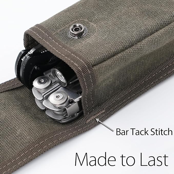 diodrio EDC Belt Pouch for Men Women, Small Compact EDC Holster Pouch with Belt Loop for Hiking, Fishing, Camping, Snap Closure, Classic Waxed Canvas